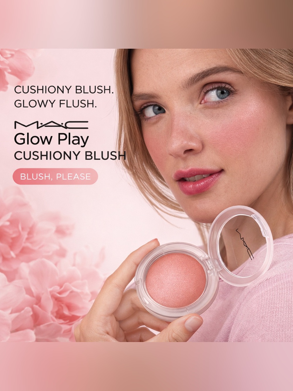 MAC Cosmetics Glow Play Cushiony Blush - Blush,Please • New in Box • Peachy Pink